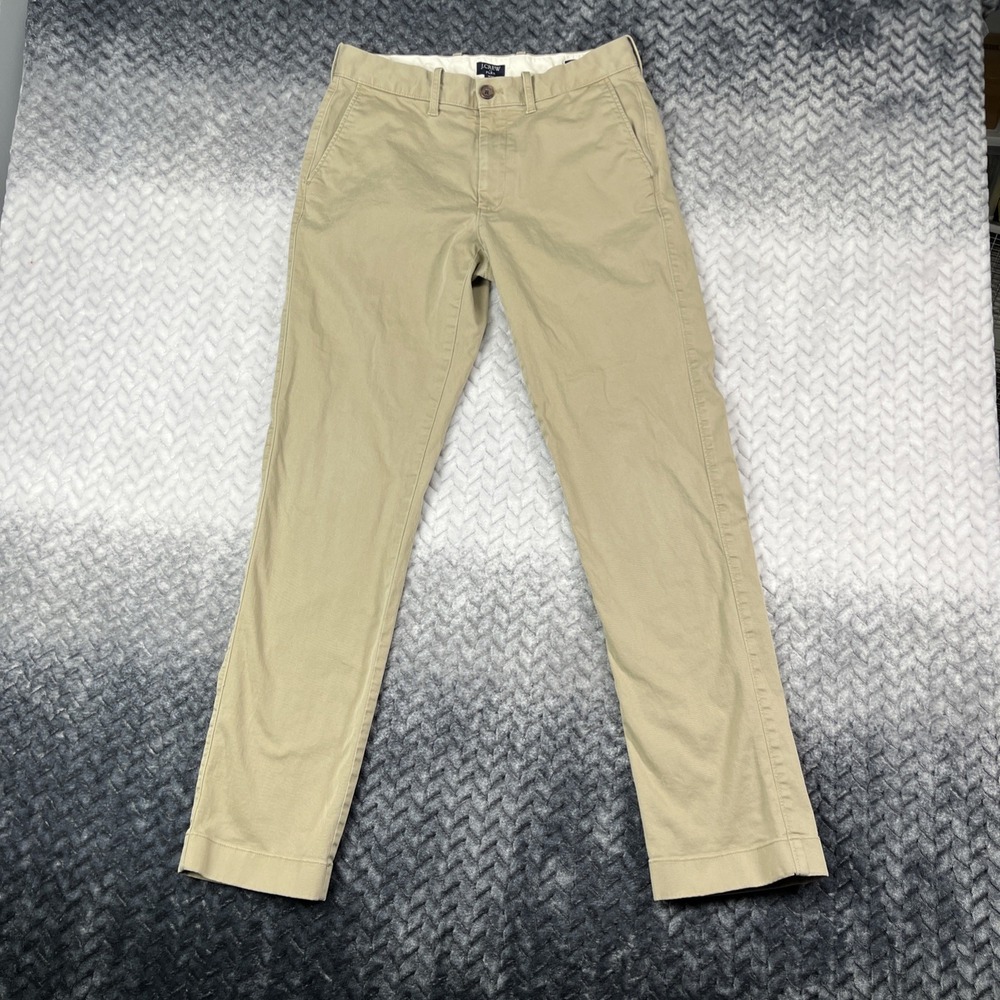 J. Crew Straight Fit Flex Chino Pants Men's 30x32 Beige Cotton H3186